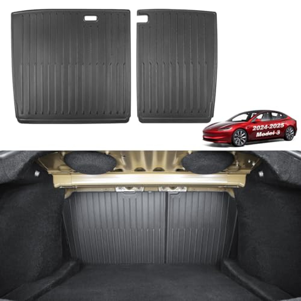 KUNIST for 2025 Tesla Model 3 Rear Back Seat Protector [Durable Upgraded TPE] Second Row Seats Back Cover,Waterproof Backrest Mats fit for 2024-2025 Tesla Model 3 5-Seater Accessories(2PCS)