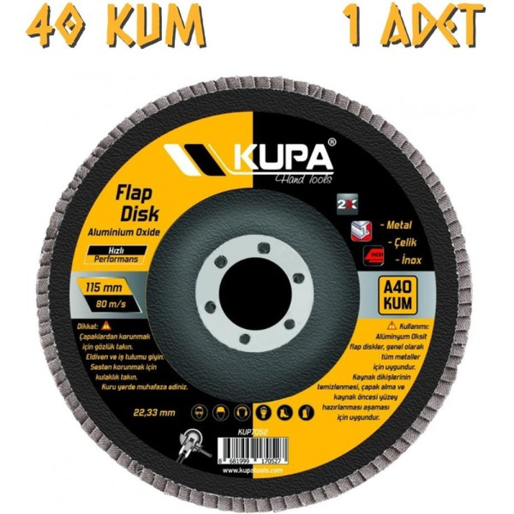 Kupa Hırdavat Kupa Katlı Flap Disk Zımpara A40 Kum Oto Boyaları Fiyatı