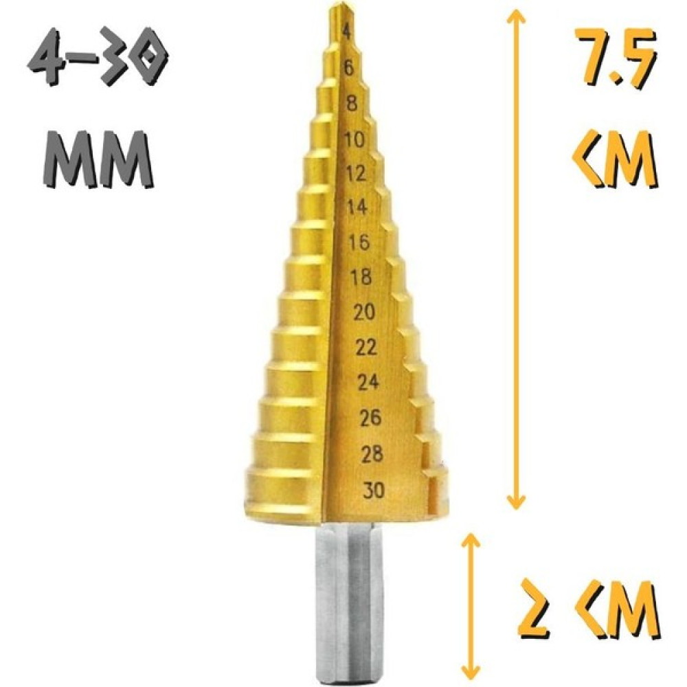 Kupa Hırdavat Kupa Tyson Çam Panç Kademeli Matkap Ucu - 4-30 Mm. - Sarı Oto Boyaları Fiyatı