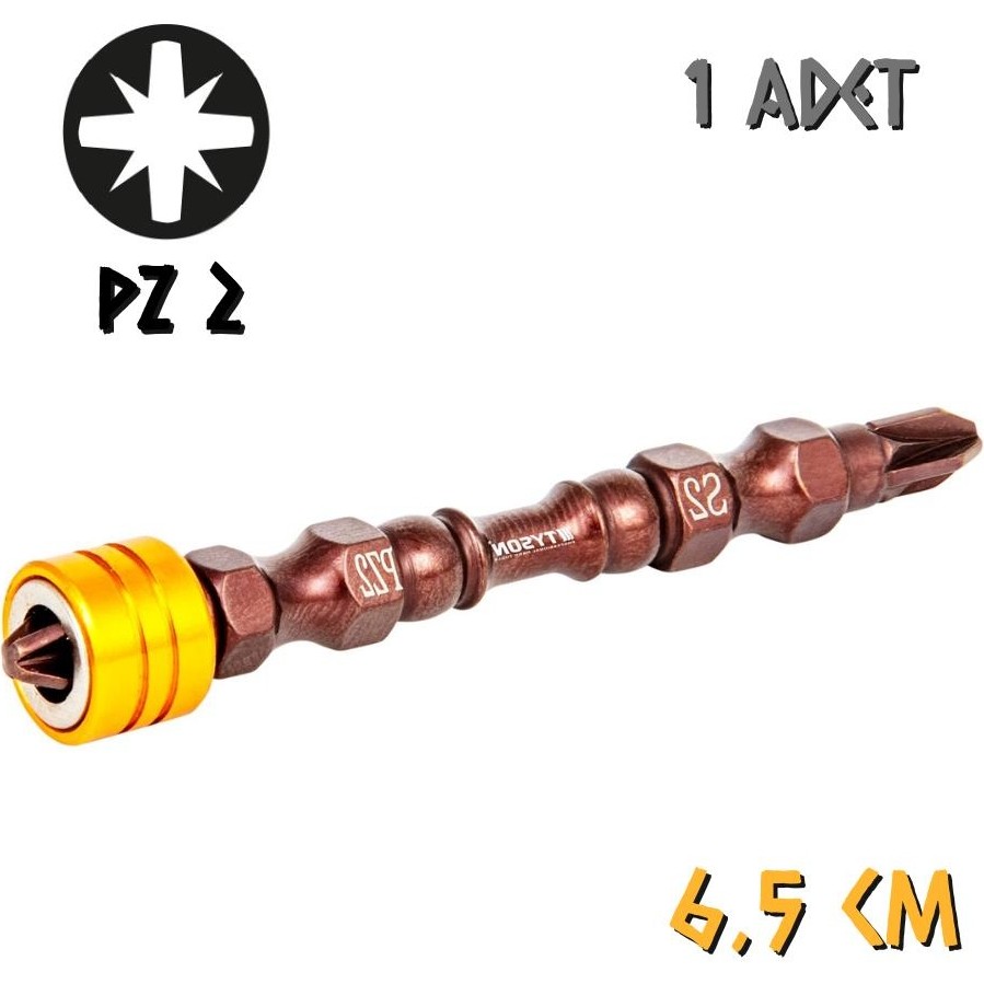 Kupa Hırdavat Tyson Mıknatıslı Bits Uç - Çift Yönlü - Pz2 Yıldız - 6.5 Cm. - 1 Adet - Sarı Fincan / Bardak / Kahve Takımı Fiyatı