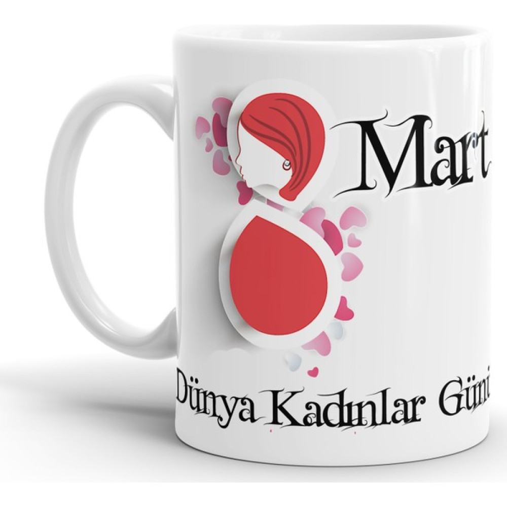 Kupagift 8 Mart Dünya Kadınlar Günü Kupa Bardak Perde Fincan / Bardak / Kahve Takımı Fiyatı