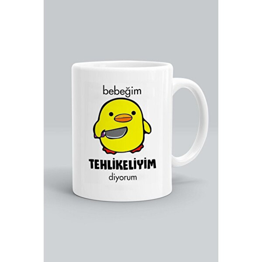 Kupgade Beyaz Bebeğim Tehlikeliyim Diyorum Baskılı Kupa Bardak Fincan / Bardak / Kahve Takımı Fiyatı