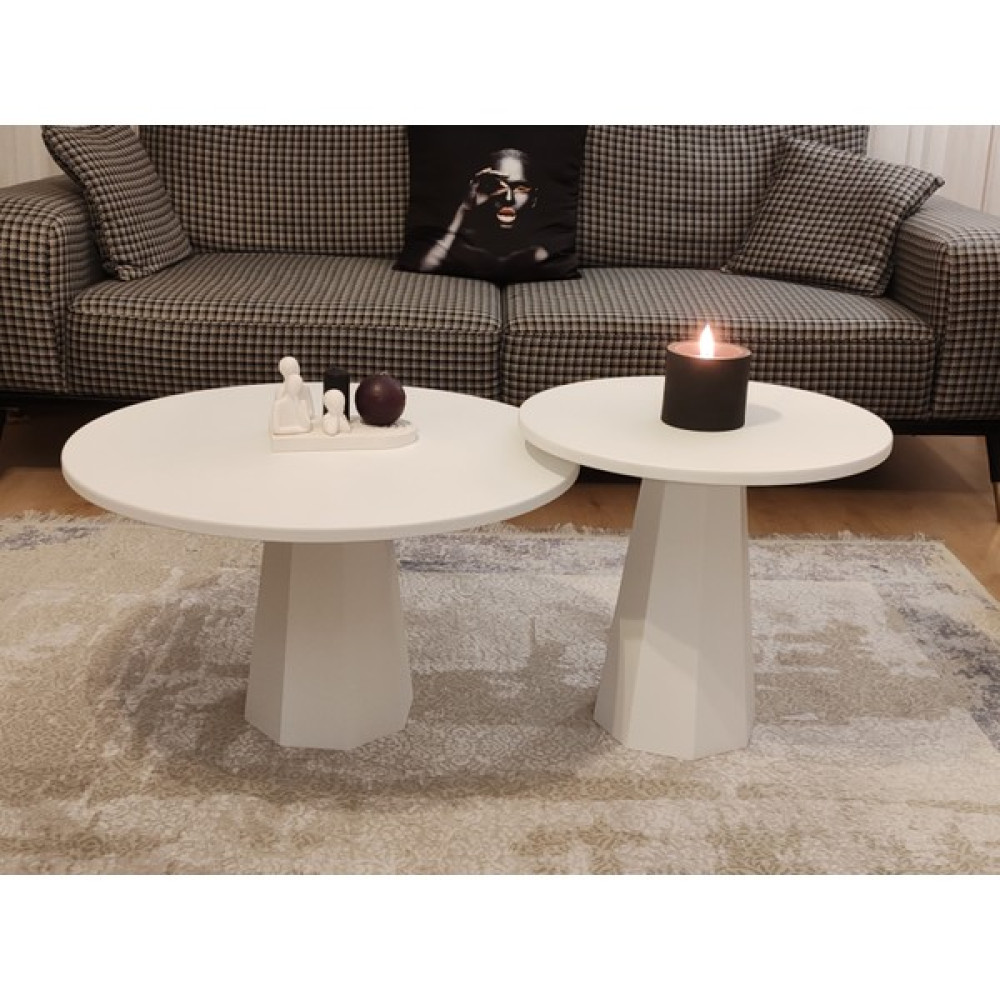 Kupp Design Lilyum Mantar Orta Sehpa İkili Set - beyaz Orta Sehpa Fiyatı