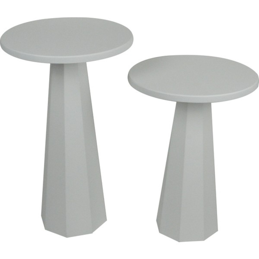 Kupp Design Lilyum Mantar Sehpa Ikili Set Beyaz(47+57 Cm) Yan Sehpa Fiyatı