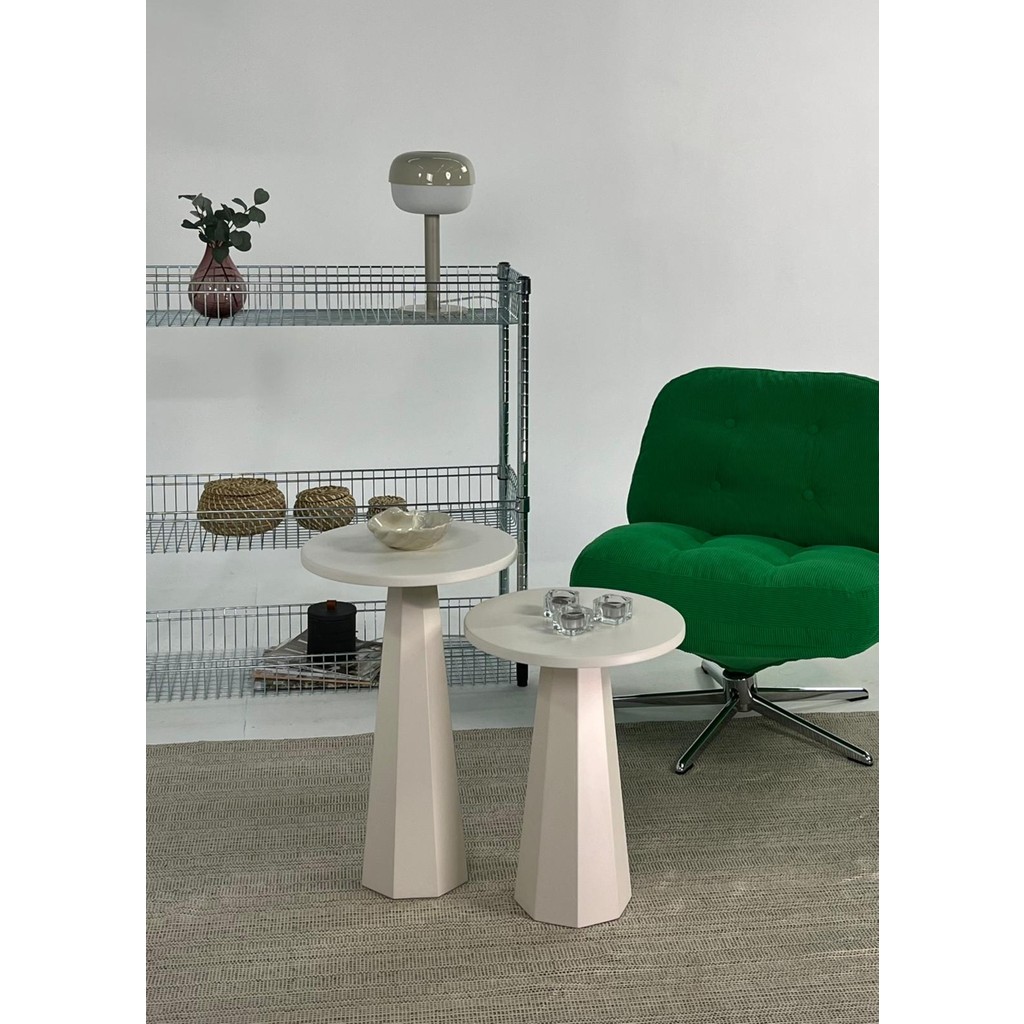 Kupp Design Lilyum Mantar Sehpa İkili Set Krem (57+47 Cm) - Krem Rengi Diğer Fiyatı