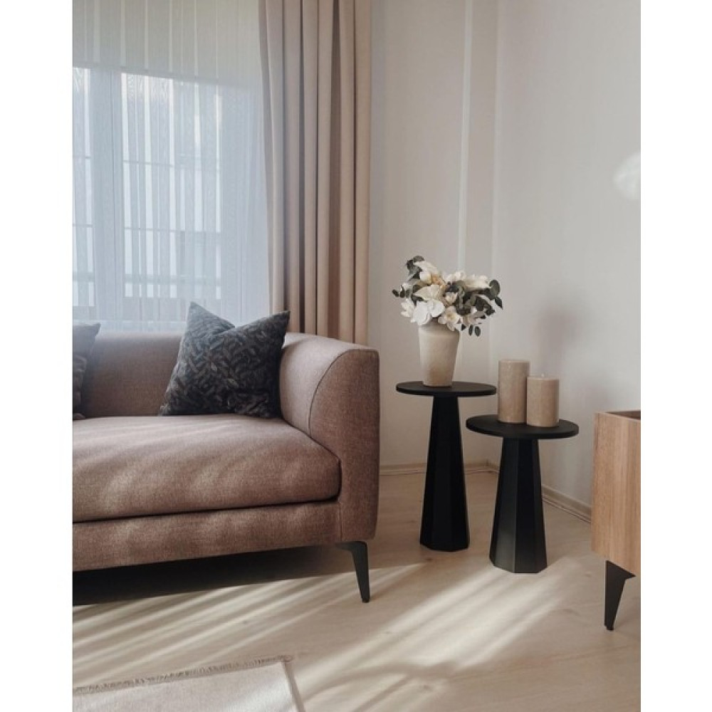 Kupp Design Lilyum Mantar Sehpa Ikili Set Siyah (57+ 47 Cm) Yan Sehpa Fiyatı