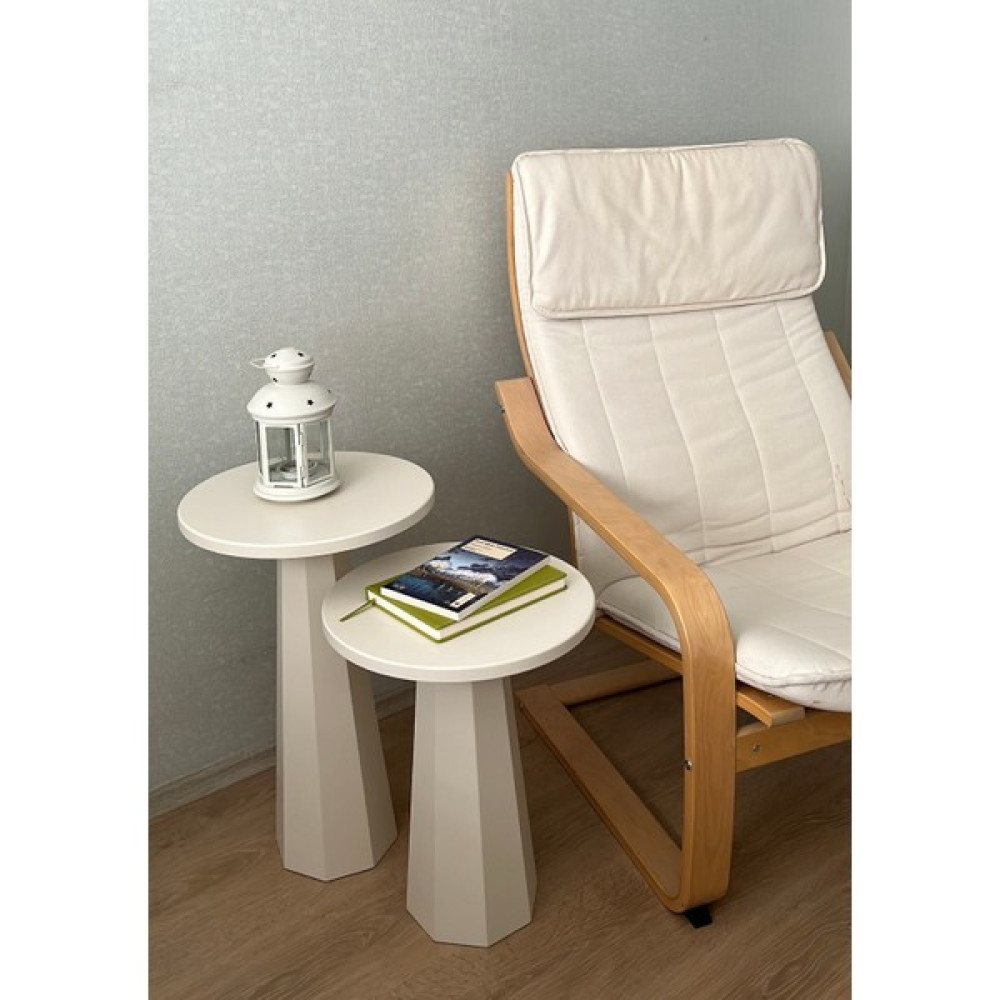 Kupp Design Lilyum Mantar Sehpaikili Set Krem - Krem Rengi Yan Sehpa Fiyatı