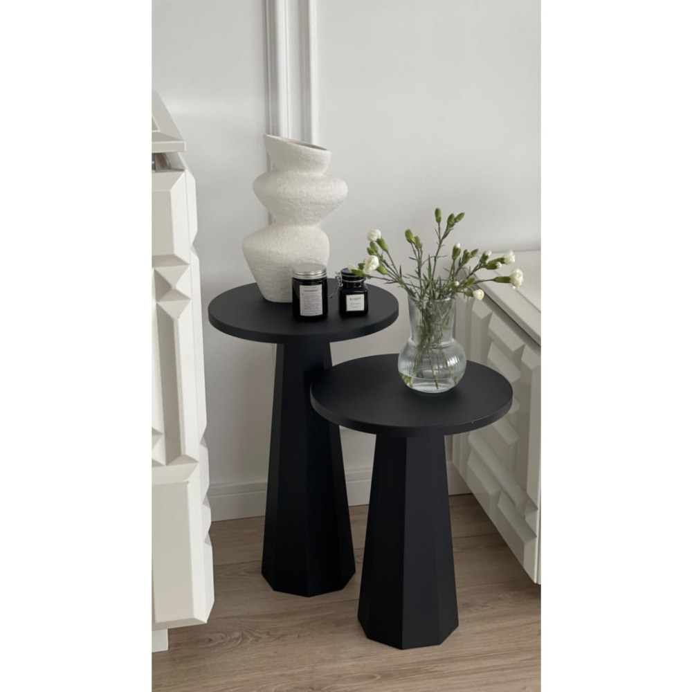 kuppdesign Lilyum Mantar Sehpa Siyah Ikili Set (47-57 Cm) Yan Sehpa Fiyatı