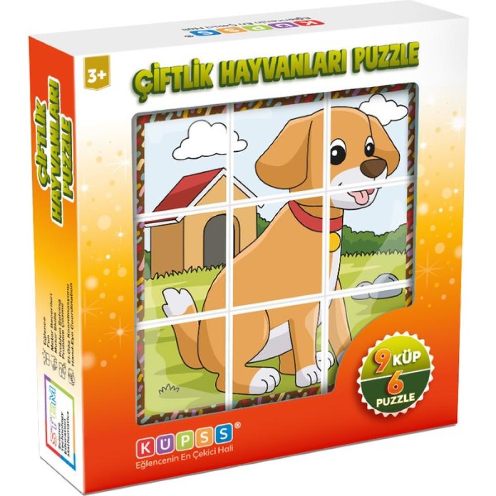 Küpss Çiftlik Hayvanları Yapboz - 9 Küp 6 Puzzle Eğitici Oyuncak Fiyatı