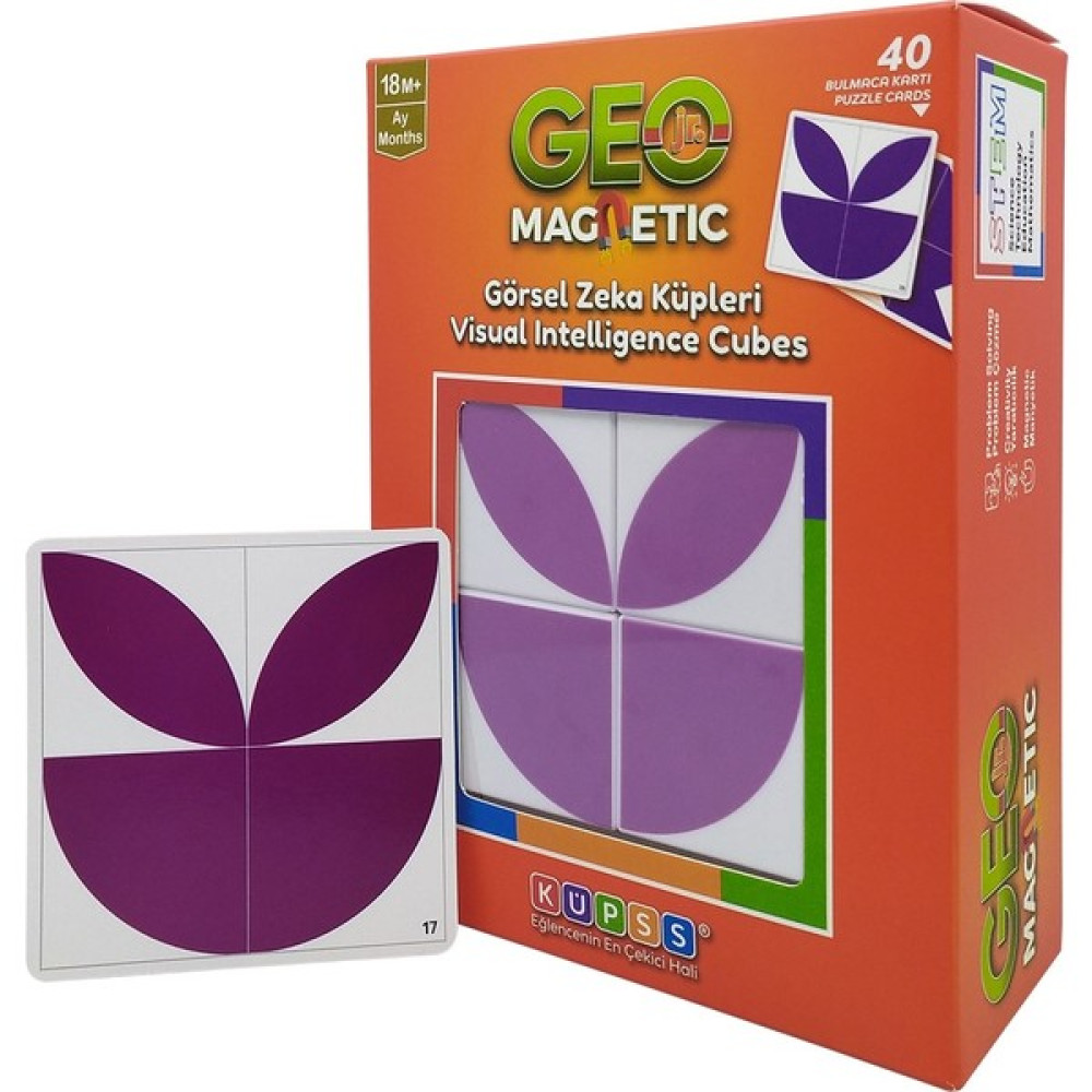 Küpss Geo Jr. Manyetik Görsel Zeka Küpleri - Geometrik Desen Oyunu - 3D Şekil Puzzle Çocuk Oyuncağı Fiyatı