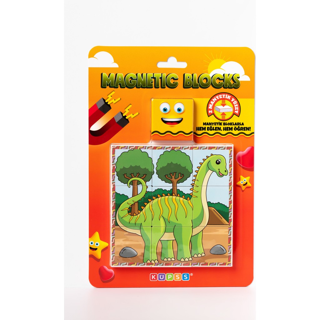 Küpss Manyetik Blok Çift Taraflı 9 Parçalı Mıknatıslı Dinozor Puzzle - 2 Dinazor Görseli Yapboz Anne Bebek Oyuncak Fiyatı