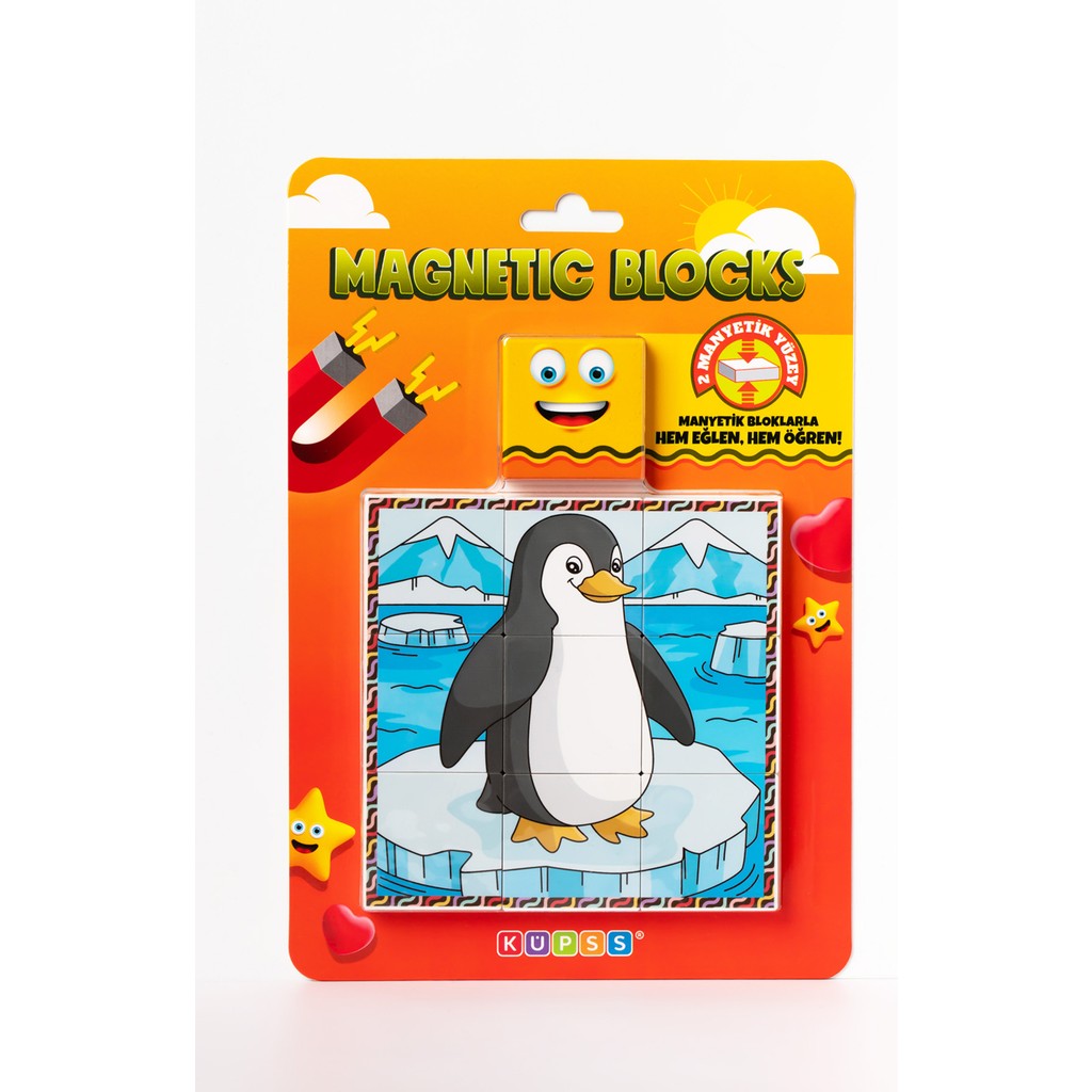 Küpss Manyetik Blok Çift Taraflı 9 Parçalı Mıknatıslı Penguen - Köpek Balığı Puzzle - 2 Görsel Yapboz Evcil Hayvan Ürünleri Fiyatı