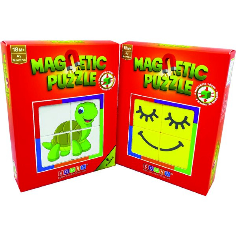 Küpss Manyetik Puzzle Ikili Set (Hayvanlar Puzzle + Suratlar Puzzle) 8 Mıknatıslı Küp Eğitici Oyuncak Fiyatı