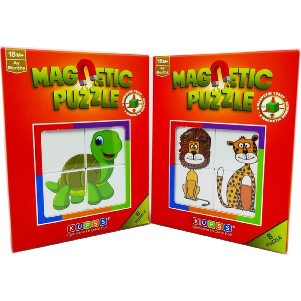 Küpss Manyetik Puzzle Ikili Set - Sevimli Hayvanlar +Hayvanlar Puzzle 4 Mıknatıslı Küp Eğitici Oyuncak Fiyatı