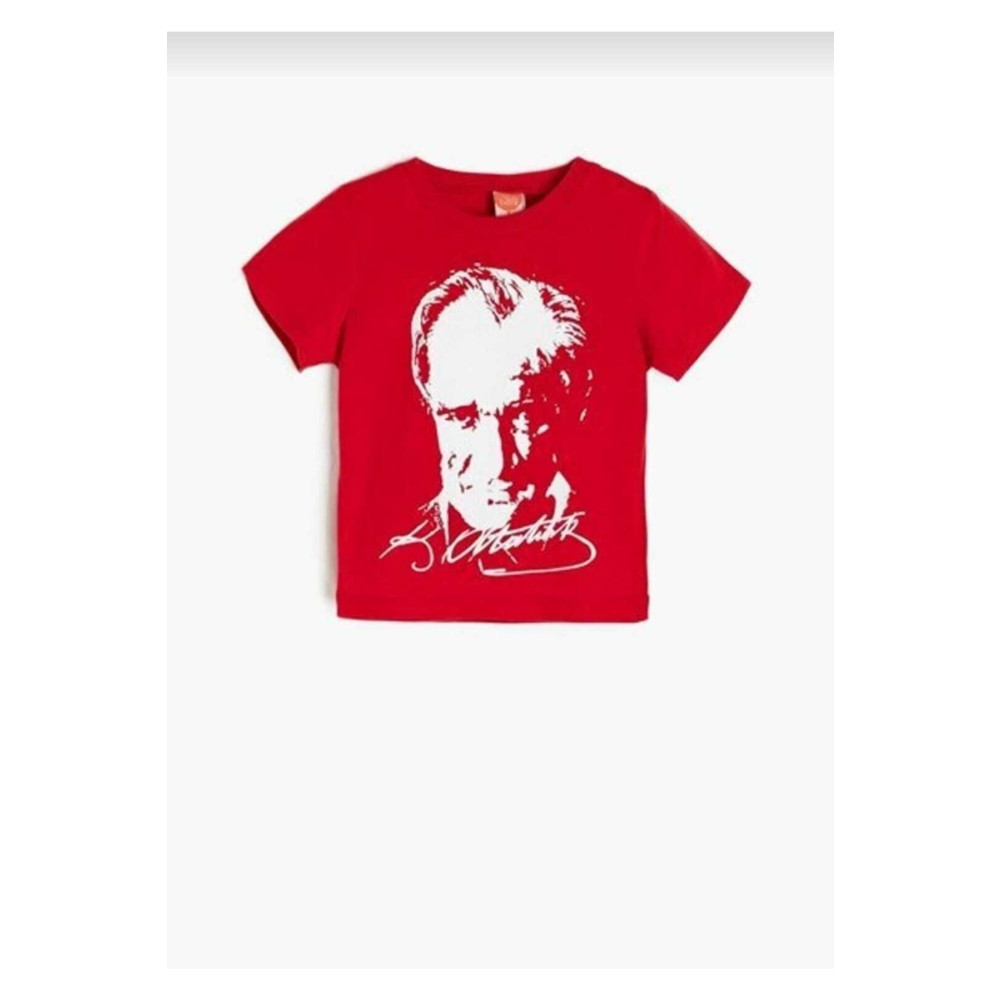 KURAFF Unısex 23 Nisan 29 Ekim 10 Kasım 19 Mayıs Gösteri Kostüm Atatürk Baskılı Kırmızı Kısa Kol T-shırt 11 Yaş Beden Bayan T-shirt Fiyatı