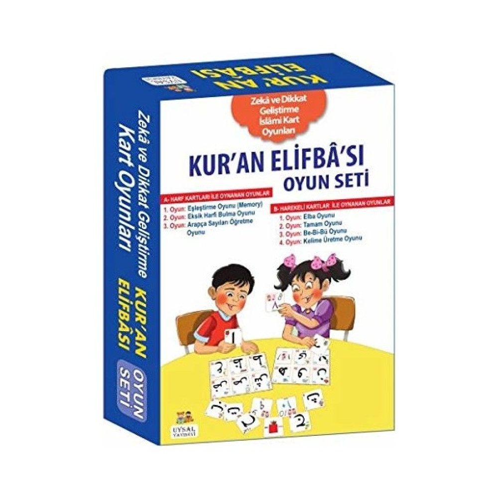 Kur'an Elifba'sı Oyun Seti Zeka ve Dikkat Geliştirme Islami Kart Oyunları Zeka Geliştirici Kitaplar Fiyatı