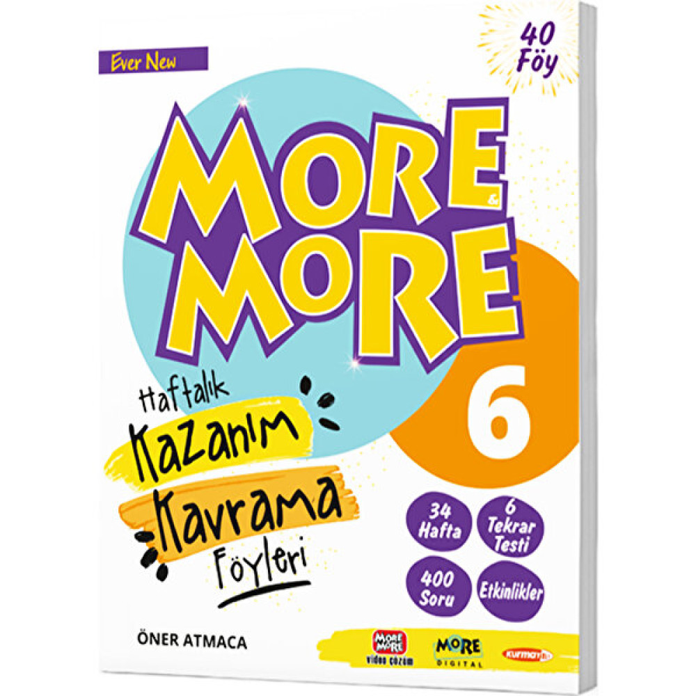 Kurmay Yayınları 6 More & More English Haftalık Kazanım Kavrama Föyleri (40 Föy) Kaynak Kitapları Fiyatı