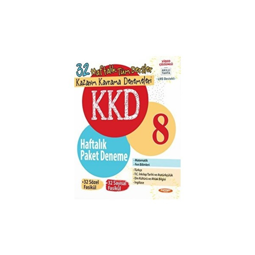 Kurmay Yayınları Kkd 8. Sınıf Tüm Dersler Haftalık Paket Deneme (64 Fasikül)+(32 Optik) Tüm Dersler Fiyatı