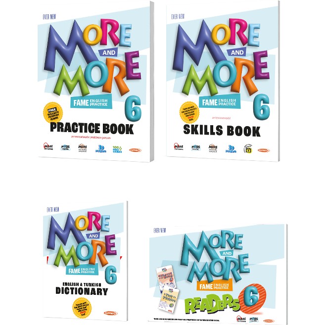 Kurmay Yayınları More and More 6. Sınıf Practice Book - More and More Skills Book - More and More Dictionary - More and More Readers 4'lü Set Kaynak Kitapları Fiyatı