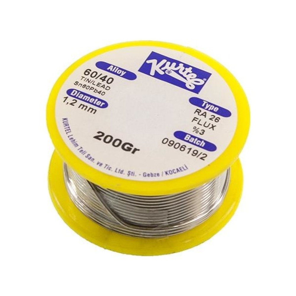 Kurtel 1.2 mm 200gr Lehim Teli (%60 Kalay %40 Kurşun) Oto Boyaları Fiyatı