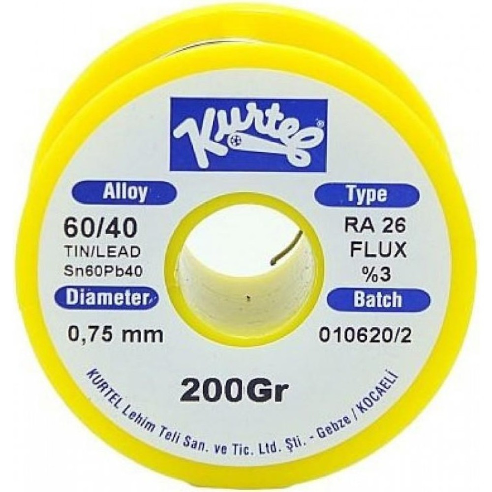 Kurtel Lehim Teli 0,75MM 200GR - Gümüş - 0.75mm / 200gr Lehim & Havya Fiyatı