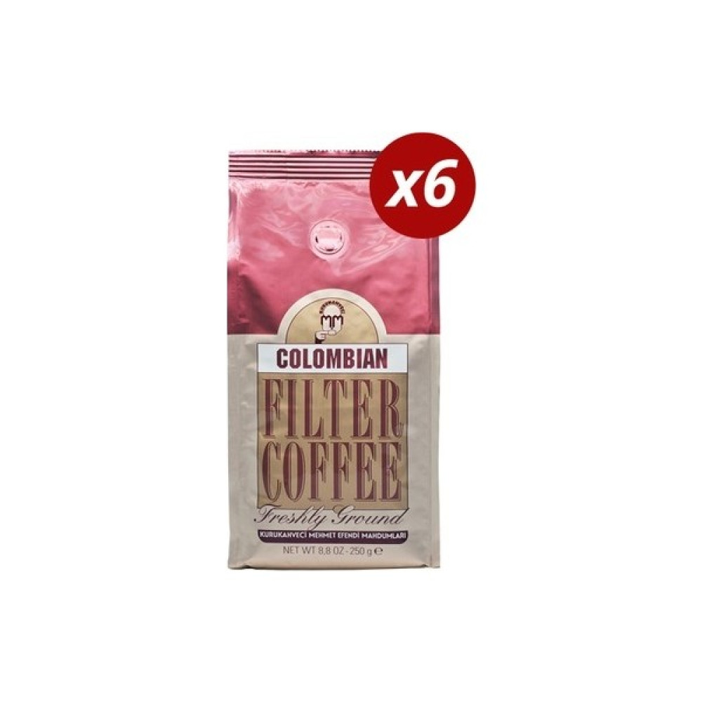Kurukahveci Mehmet Efendi Colombian Filter Coffee 250 gr 6 Adet - Türk Kahvesi Kahve Fiyatı