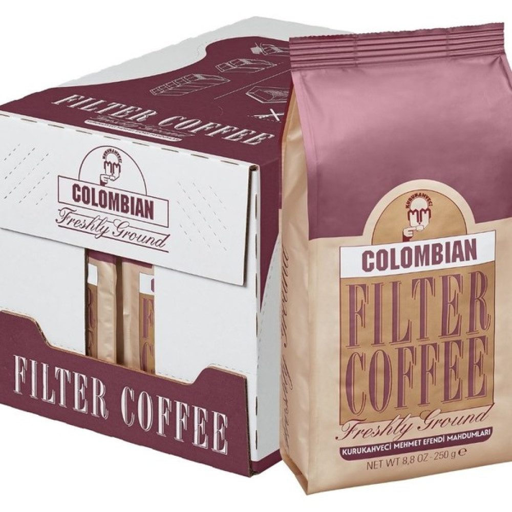 Kurukahveci Mehmet Efendi Colombian Filtre Kahve 250 gr x 12'li - Drip Kahve Fiyatı
