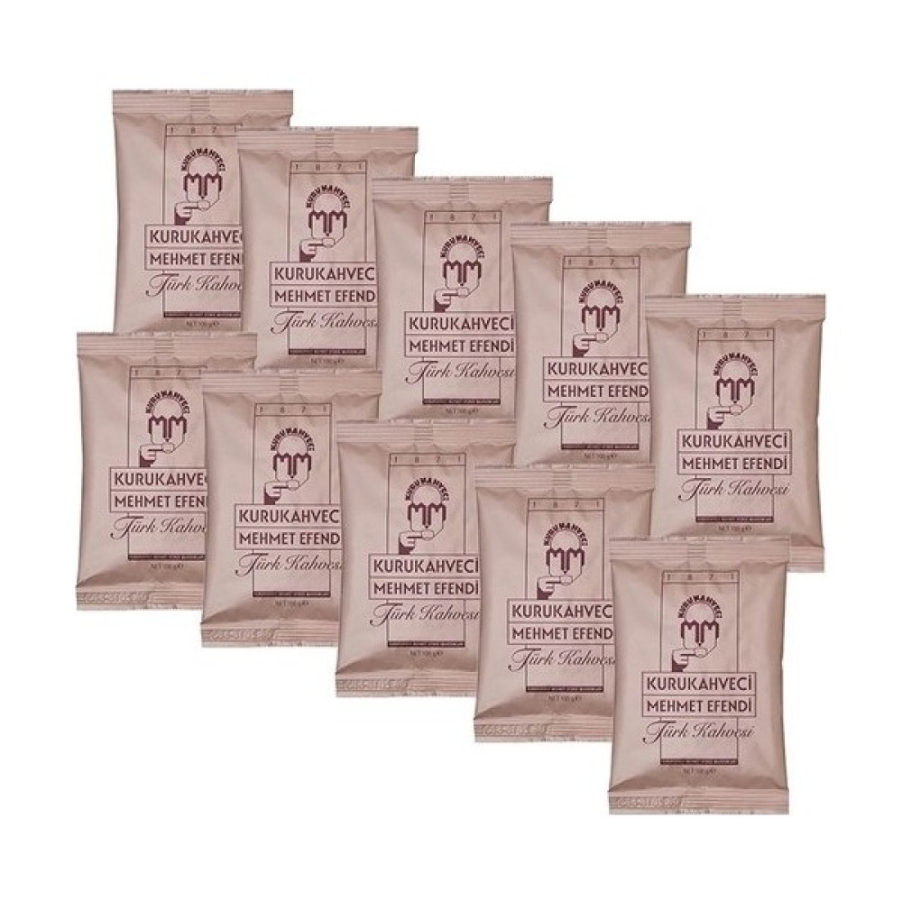 Kurukahveci Mehmet Efendi Türk Kahvesi 100 gr x 10'lu - 1 kg Kahve Fiyatı
