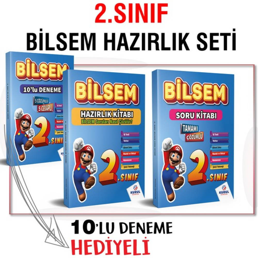 Kurul Yayıncılık 2024 2.Sınıf Bilsem Hazırlık Seti Konu Soru Deneme 3'lü Set Tüm Dersler Fiyatı