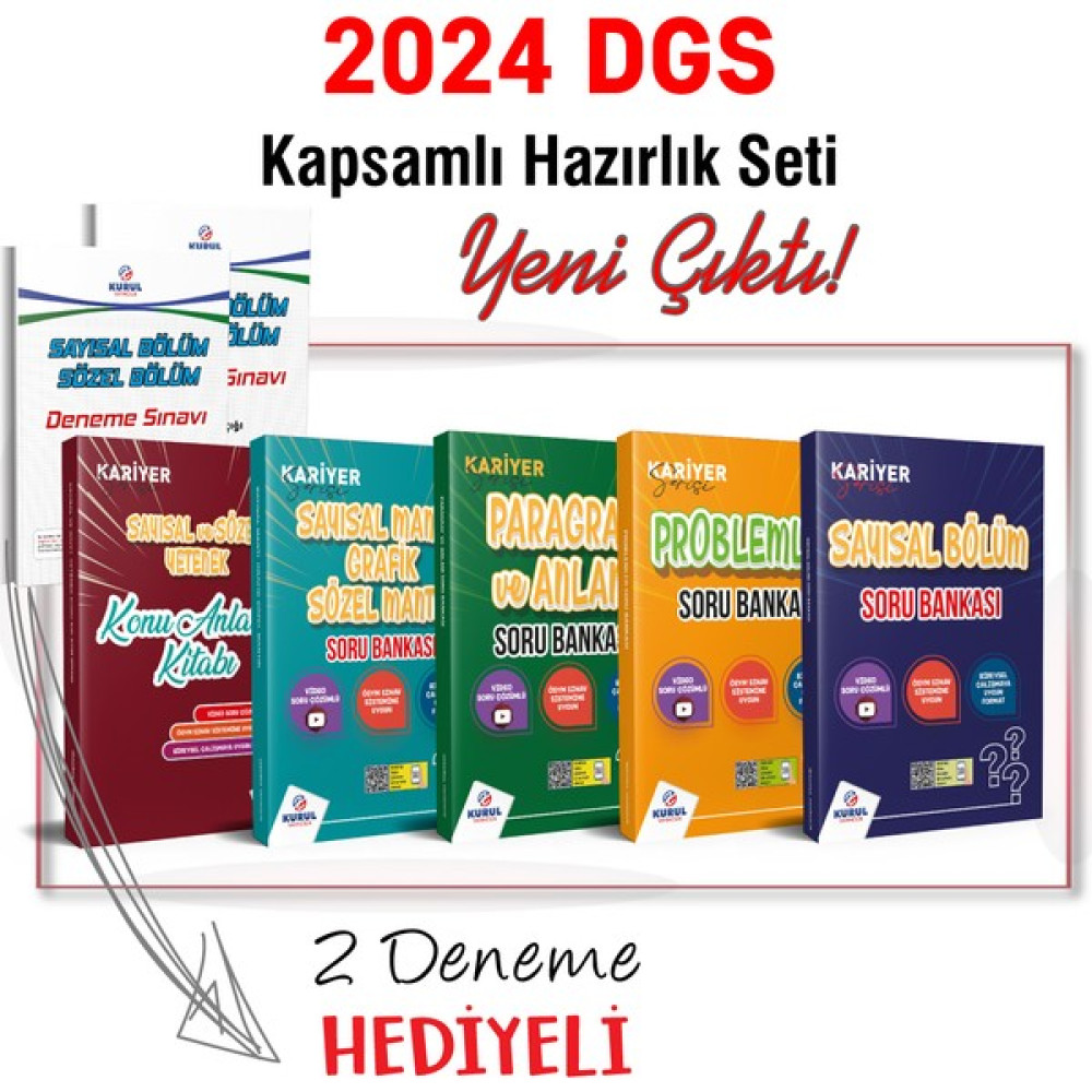 Kurul Yayıncılık 2024 DGS Tamamı Video Çözümlü Kapsamlı Hazırlık Seti DGS Fiyatı