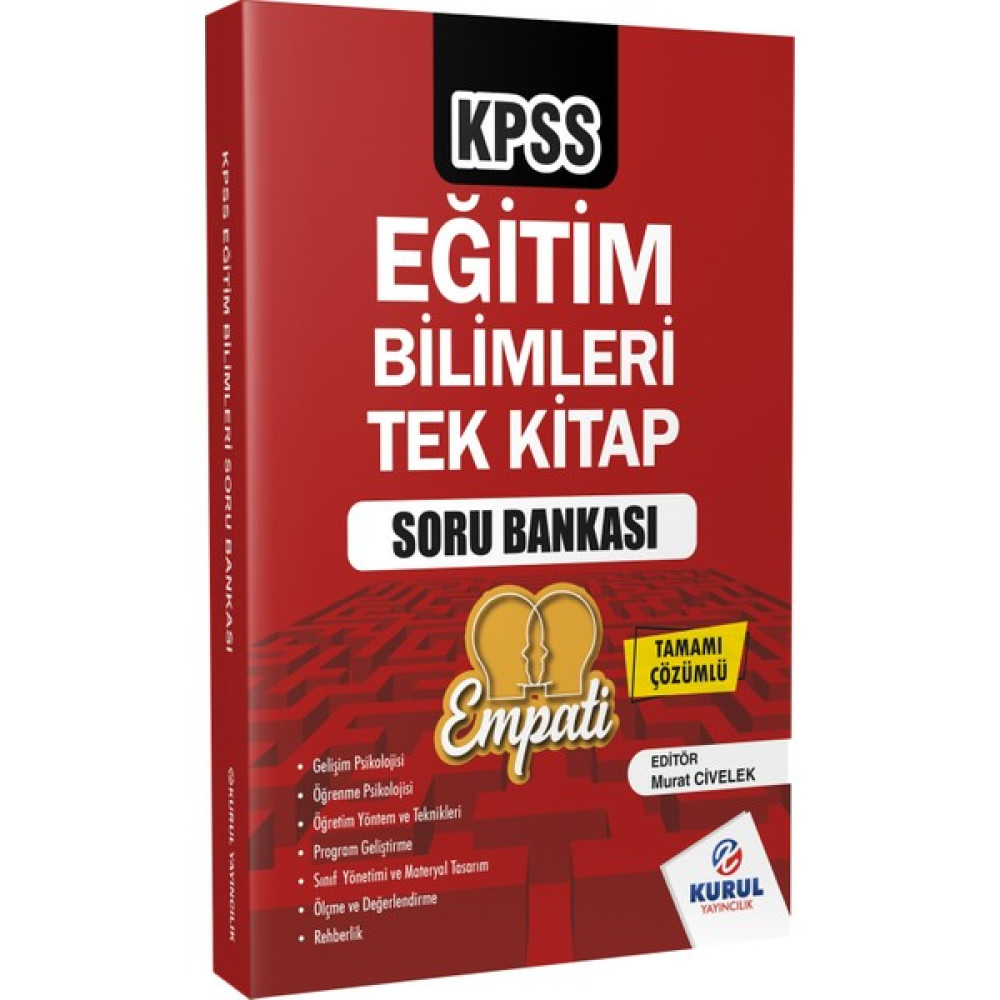 Kurul Yayıncılık 2024 Kpss Empati Eğitim Bilimleri Tek Kitap Çözümlü Soru Bankası Murat Civelek Ders Sınav Kitapları Fiyatı