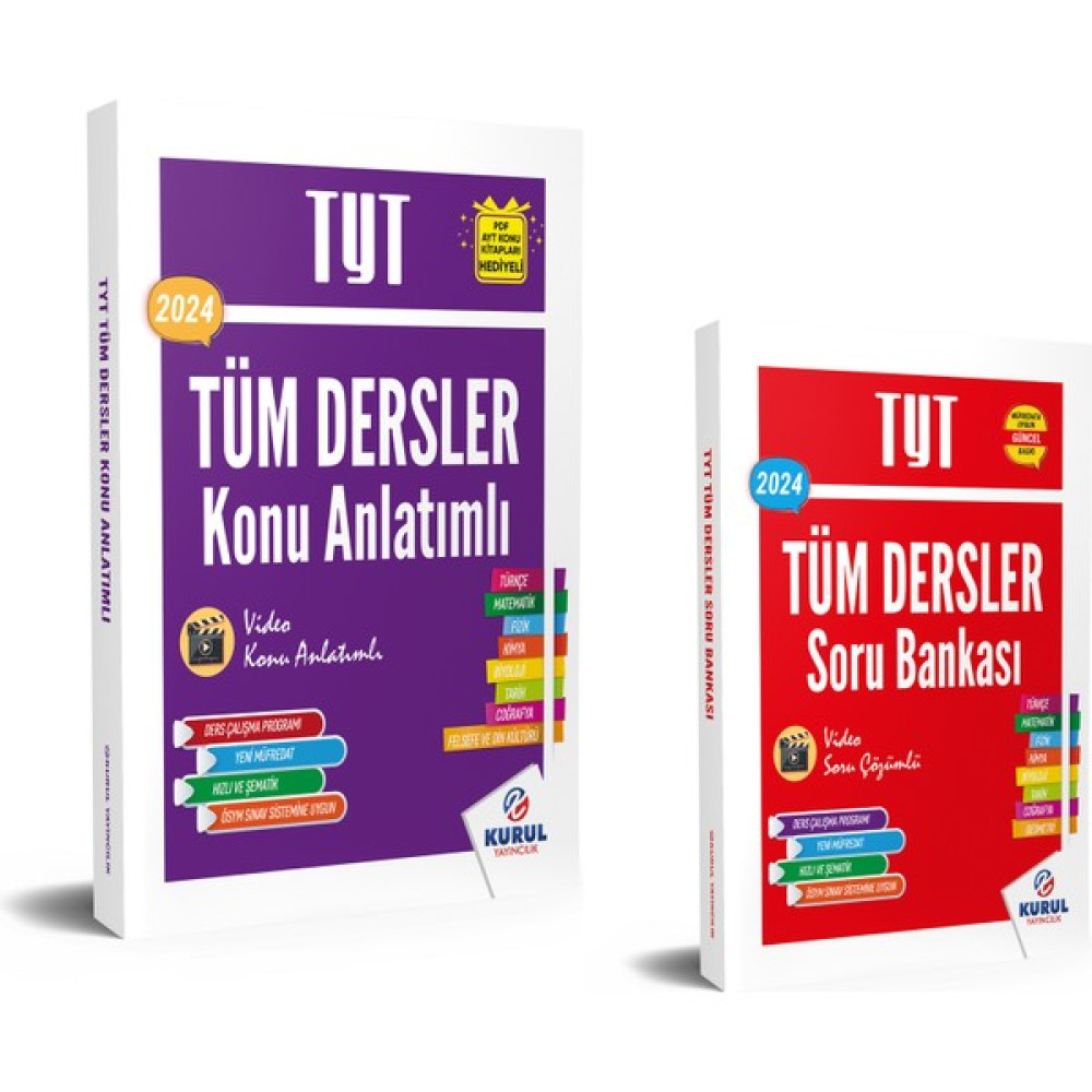 Kurul Yayıncılık 2024 TYT Tüm Dersler Tek Kitap Konu Anlatımlı ve Soru Bankası 2 Kitap Temel Yeterlilik Testi (TYT) Fiyatı