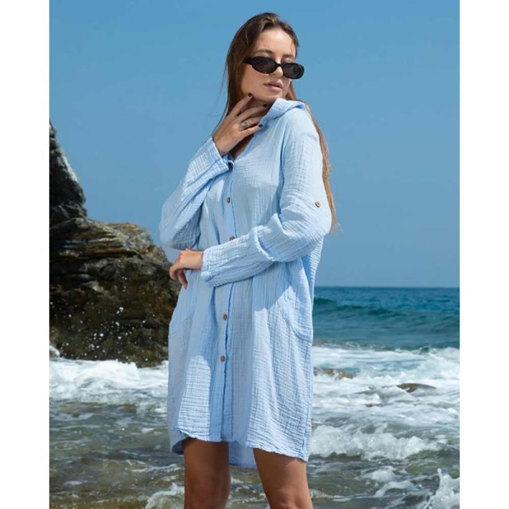 Kurular Tekstil Kapüşonlu Müslin Tunik Elbise Tunik Fiyatı