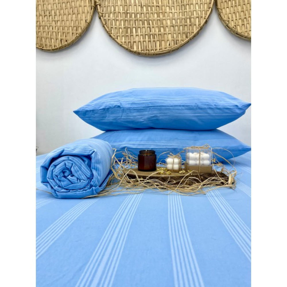Kurular Tekstil Lastikli Çarşaf Takımı-Mavi - 180X200 - Mavi Çarşaf Fiyatı