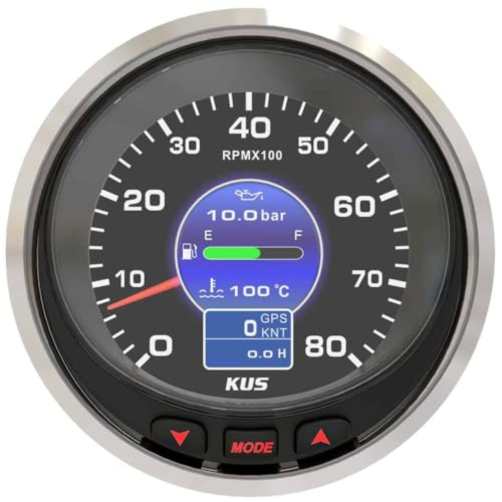 Kus 100mm Universal Multifunctional Digital Instrument KMG-30KP Compatible with J1939 & NMEA2000 for Marine Sailboats Yachts Cargo Ships