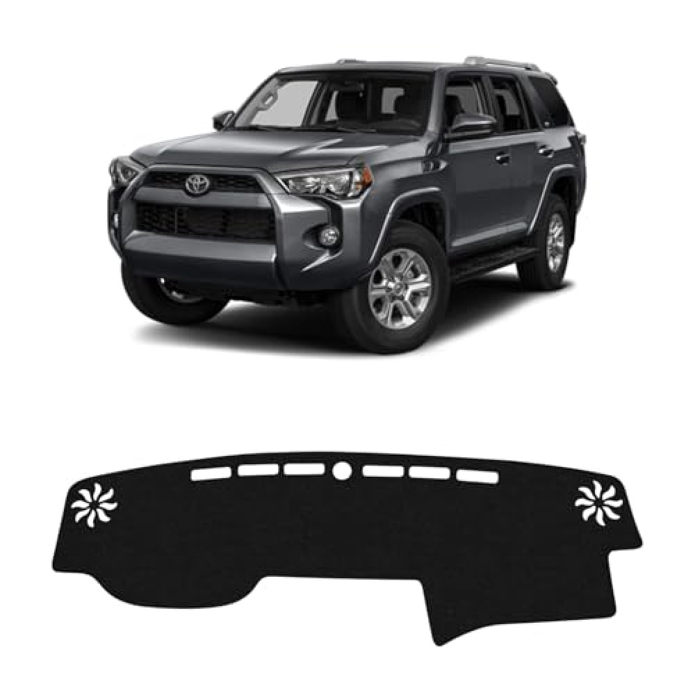 KUST Car Dash Cover for Toyota 4Runner 2010-2024 Left Hand Driving Non-Slip Center Console Dashboard Cover Interior Accessories for Toyota 4Runner Custom Fit Dash Mat Sunshade Windshield Glare Black