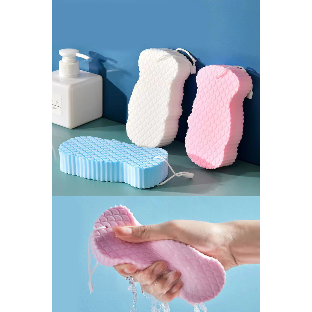KUSTAR 3d Sihirli Ultra Soft Yumuşak Banyo Duş Süngeri Cild Temizleyici Vucüt Kesesi Yoğun Köpük Süngeri Vücut Bakımı Fiyatı