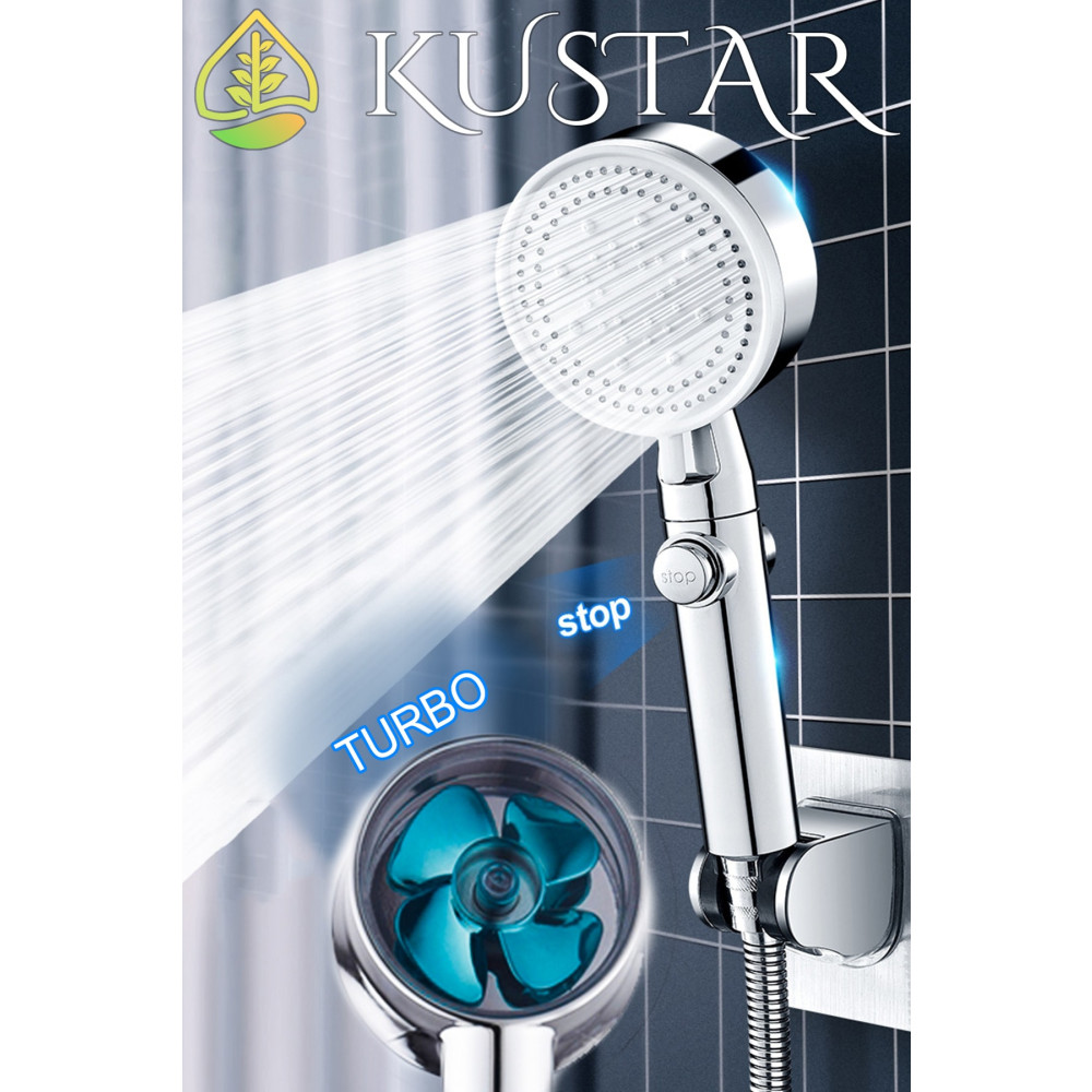 KUSTAR Krom Pervaneli 6 Fonksiyonlu Aç Kapa Turbo Duş Seti Örgülü Hortum Ve Askı Tasarruflu Duş Başlığı Duşakabin Fiyatı