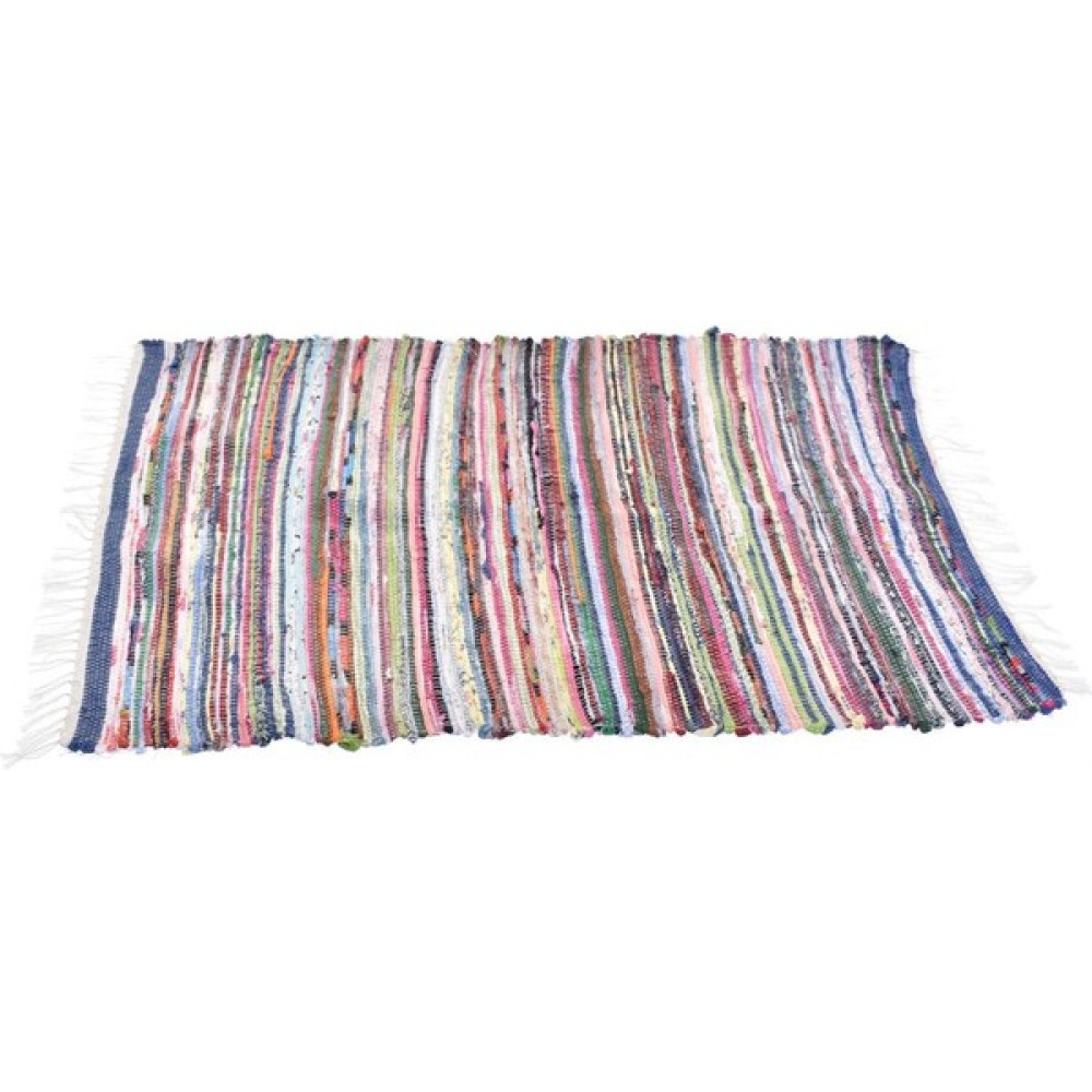 Kustulli El Dokuması Multi Çaput Kilim K0591 - Renkli - 60 x 100 cm Kilim Fiyatı