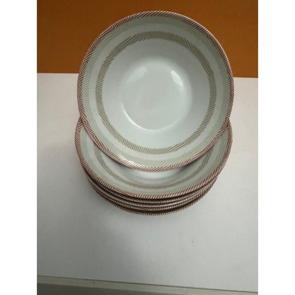 Kütahya Porselen Kenarları Çizgili Renkli 16 cm Çorba Kasesi 6 Lı Kase Fiyatı