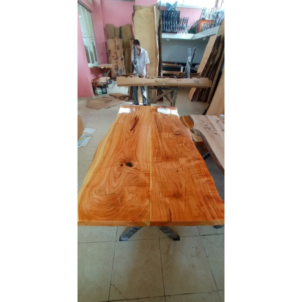 Kütük Mobilya Dizayn 200x90 Kiraz Ağacı Yemek Masası - Ahşap Desenli Yemek & Mutfak Masası Fiyatı