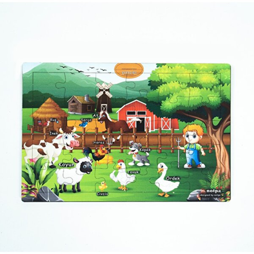 KutuTR Ahşap Çiftlik Puzzle 30X20CM, Renkli Çiftlik Bebek, Çocuk ve Okul Öncesi Için Puzzle Eğitici Oyuncak Fiyatı