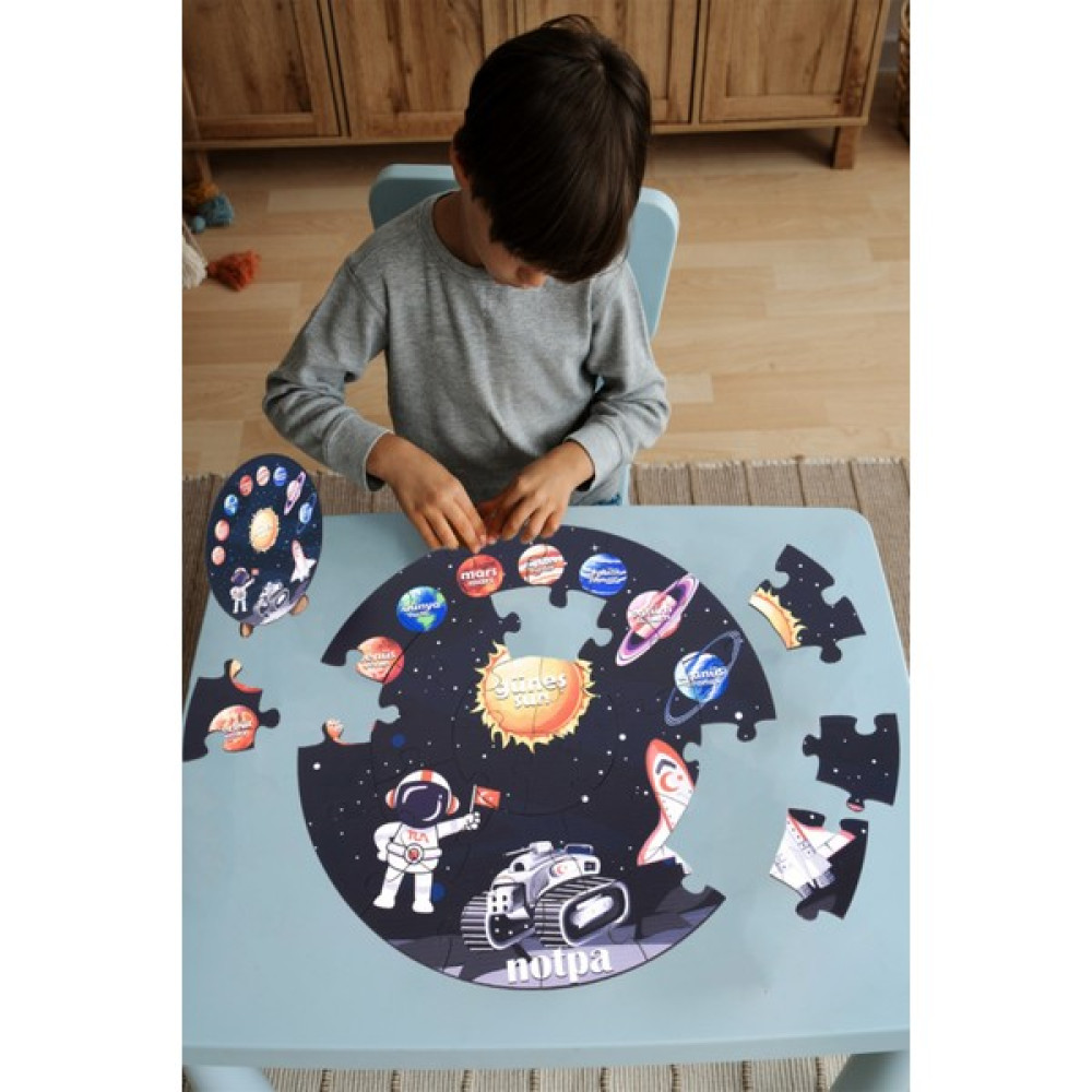 KutuTR Ahşap Gezegen Puzzle 41CM, Mega Boy Renkli Uzay Bebek, Çocuk ve Okul Öncesi Için Puzzle Eğitici Oyuncak Fiyatı