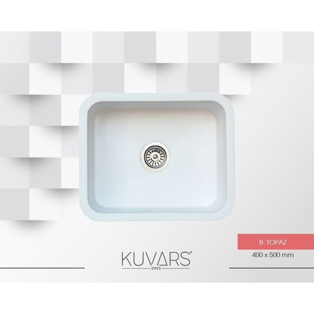 Kuvars Granit Evye Alttan - Beyaz Bataryalar & Musluklar Fiyatı