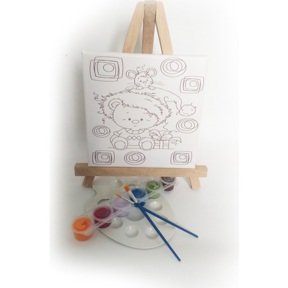 Kuytu Sanat Fareli Köy Çocuk Ressam Seti - 20 x 20 cm Önçizimli Tuval, 2 Ad. Fırça, Palet, Boyalar ve Şövale Oto Boyaları Fiyatı