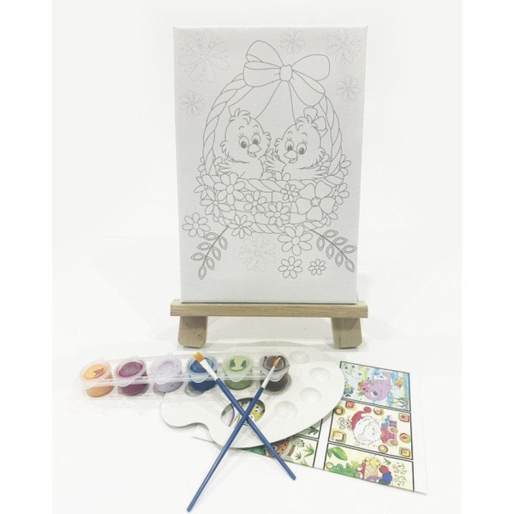 Kuytu Sanat Kuş Yuvası Çocuk Ressam Seti - 20 x 30 cm Önçizimli Tuval, 2 Adet Fırça, Palet, Boyalar ve Şövale Oto Boyaları Fiyatı