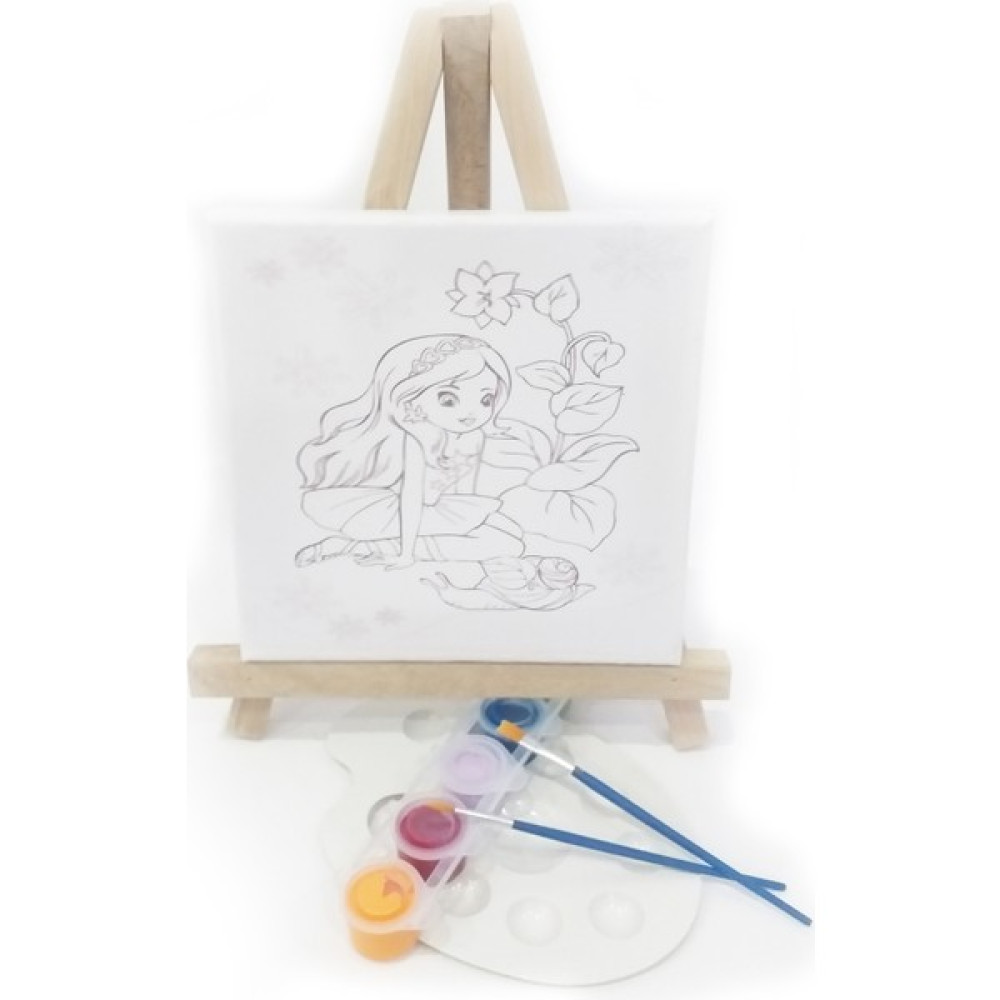 Kuytu Sanat Salyangoz Çocuk Ressam Seti - 20 x 20 cm Önçizimli Tuval, 2 Adet Fırça, Palet, Boyalar ve Şövale Oto Boyaları Fiyatı