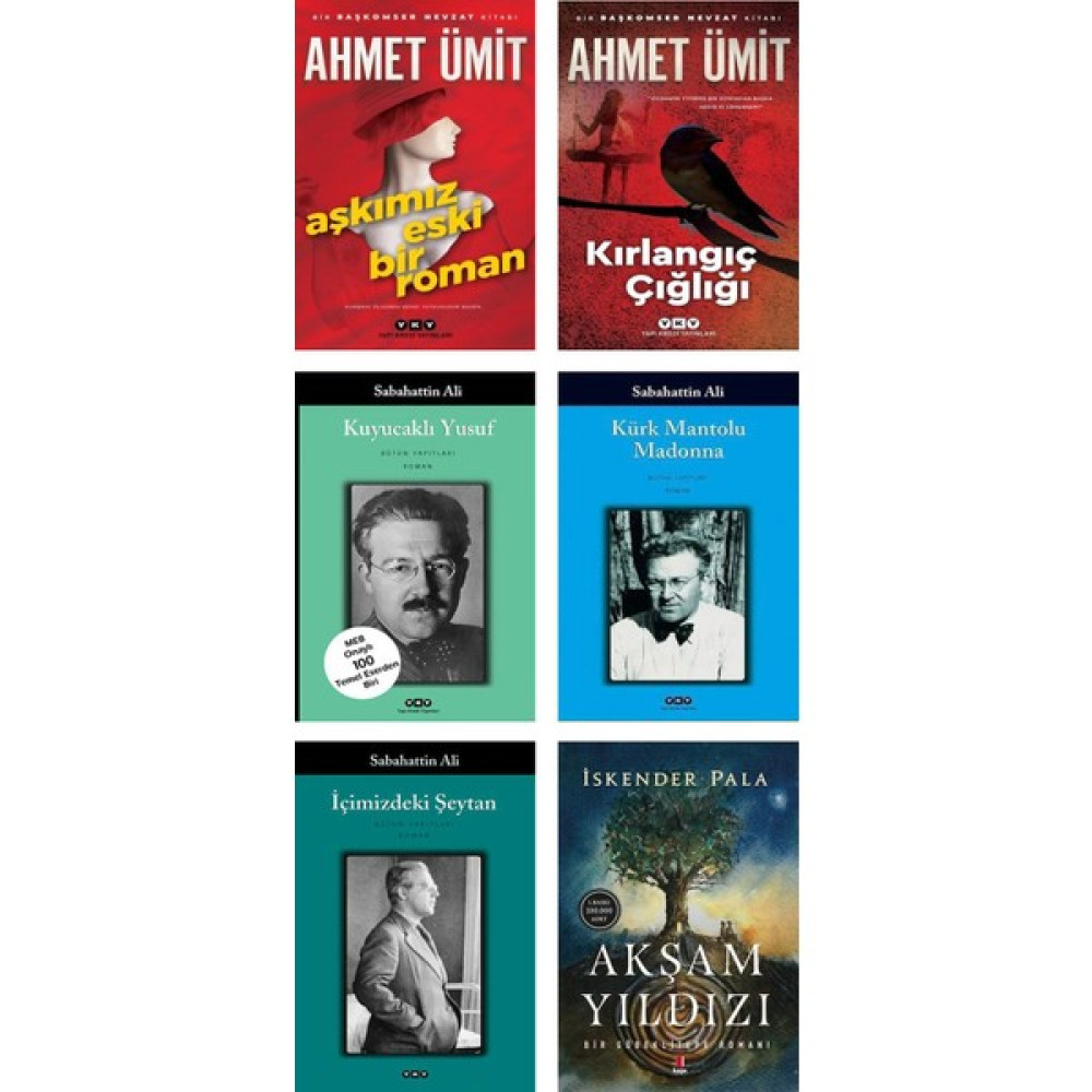 Kuyucaklı Yusuf + Kürk Mantolu Madonna + Içimizdeki Şeytan / Sabahattin Ali + Aşkımız Eski Bir Roman + Kırlangıç Çığlığı / Ahmet Ümit + Akşam Yıldı... Türk Klasikleri Fiyatı
