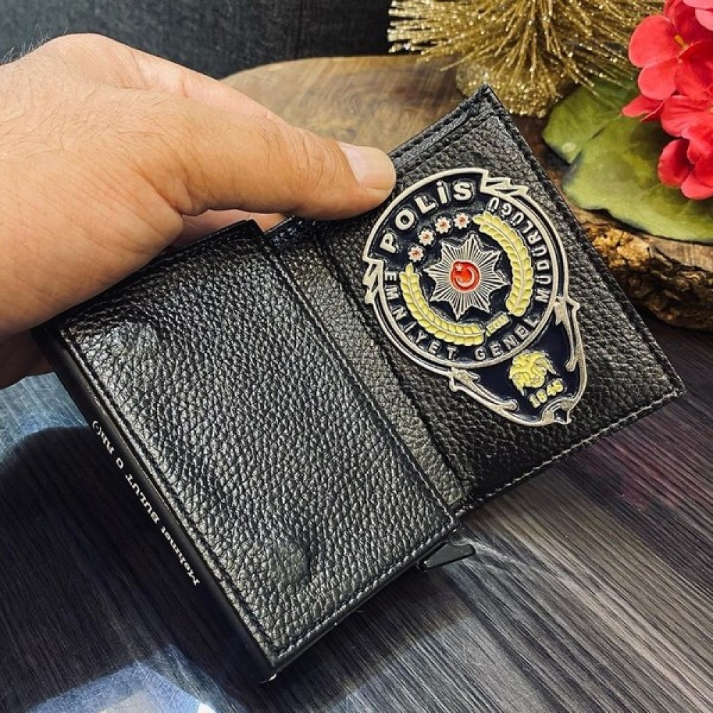 Kuyumcudan Polis Rozetli Mekanizmalı Kartlık Erkek Cüzdan Fiyatı
