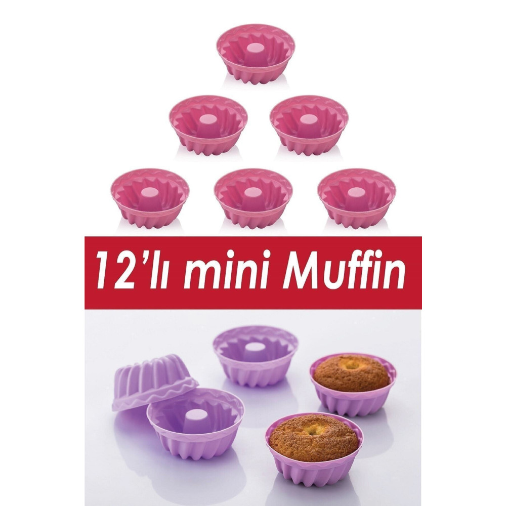 KuzenHome 12 Li Silikon Renkli Muffin Kek Kalıbı Kek Kalıpları Fiyatı